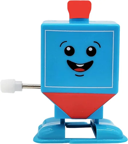 Miniatura 4 de The Dreidel Company Paquete de 3 Hanukkah Wind-Up and Watch Him Walk-Jump Dreidel, recuerdos de fiesta de Janucá, juguetes novedosos para niños