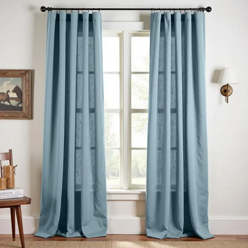 Miniatura 27 de JINCHAN Cortinas de lino de 108 pulgadas de largo, juego de 2 paneles, cortinas de ventana para sala de estar y dormitorio, cortinas