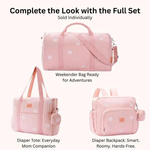 Miniatura 8 de GOBABYMART Mochila para pañales con cambiador - Bolso de viaje para bebé, bolsillos aislados para botellas, correas para cochecito, Grande, Moderno