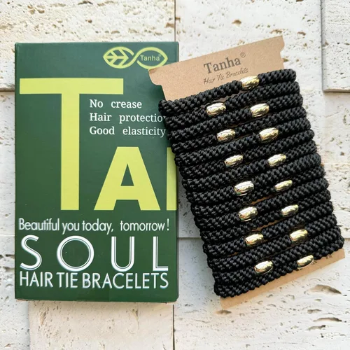 Miniatura 2 de Tanha 15 pulseras para el cabello, ligas para el cabello para mujeres y hombres, soportes para cola de caballo para cabello grueso, fuerte elástico