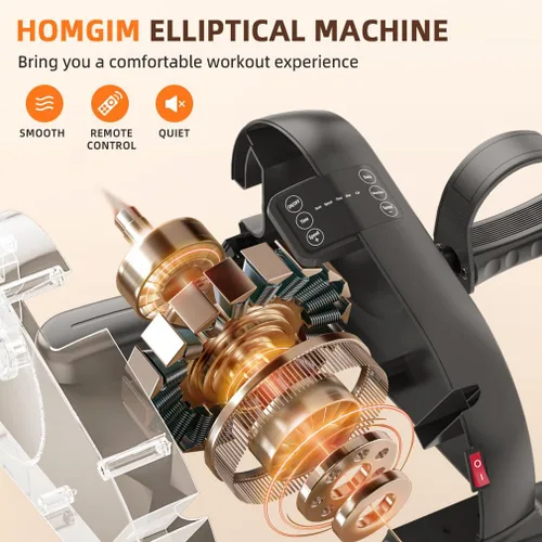 Miniatura 2 de HOMGIM Elíptica debajo del escritorio, máquina elíptica sentada para uso doméstico y personas mayores, ejercitador de pedal silencioso con monitor