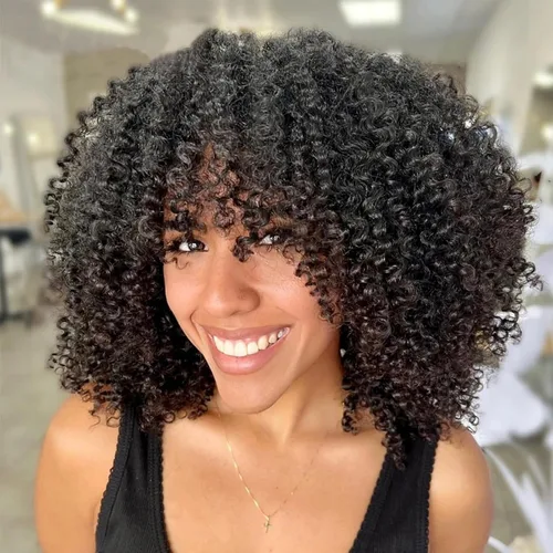Miniatura 92 de Paquetes de cabello afro rizado y kinky, extensiones de cabello humano de 8 pulgadas, tejido rizado sin procesar, doble entretejido, virgen