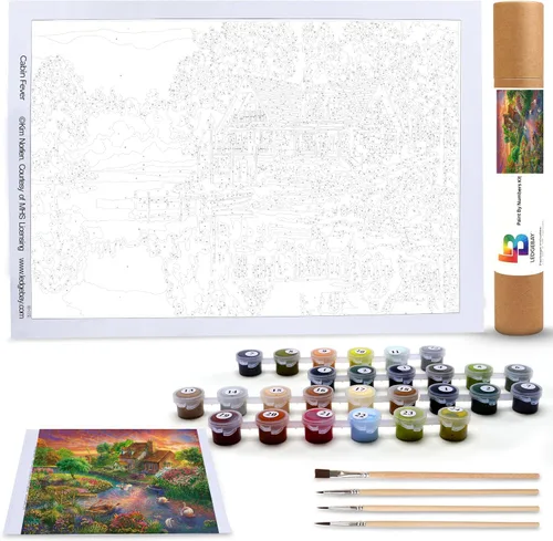 Miniatura 2 de Ledgebay Pintura por números, para adultos, de principiantes a avanzados, divertidos proyectos de arte y manualidades, Granja, 16 x 20 pulgadas, sin