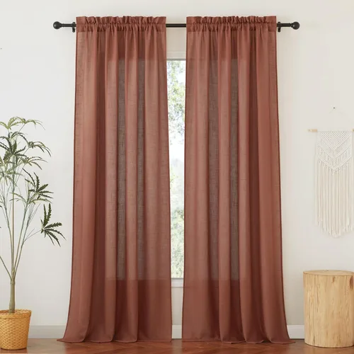 Miniatura 88 de RYB HOME Cortinas extralargas de 108 pulgadas de largo, transpirables con bolsillo para barra, cortinas traslúcidas blancas para sala de estar