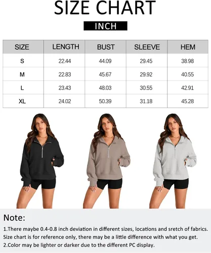 Miniatura 5 de AUTOMET Half Zip Sweatshirts Cropped Hoodies Fleece Womens Quarter Zip Up Pullover Sweaters Fall Outfits 2024 Winter Clothes