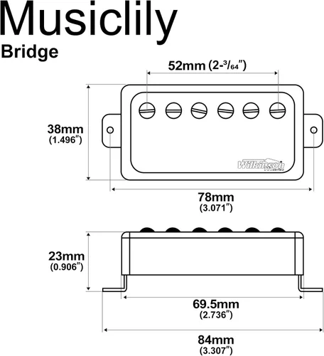 Miniatura 2 de Wilkinson WOCHB Pastilla de puente Humbucker de cerámica para guitarra eléctrica Les Paul SG Style, cromo