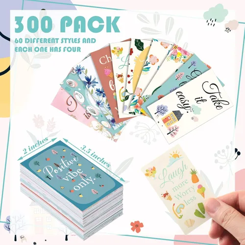 Miniatura 2 de Jinei 300 tarjetas inspiradoras de afirmación a granel, tarjetas de regalo motivacionales positivas diarias pequeñas, pequeñas citas de aliento