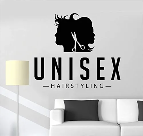 DIY vinilo removible etiqueta mural etiqueta de pared etiqueta de pared unisex peluquería para salón de belleza