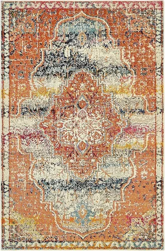 Miniatura 30 de Unique Loom Vita Collection - Alfombra vintage tribal sudoccidental sobreteñida (2 pies x 6 pies 7 pulgadas, para pasillo, turquesa/amarillo)