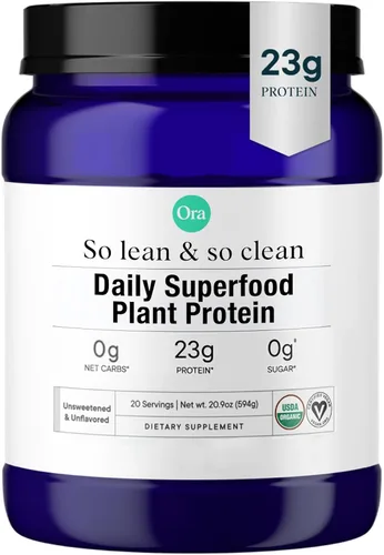 Miniatura 12 de Ora Organic Proteína en polvo a base de plantas - 23g de proteína para mujeres y hombres - Sabor a vainilla 20 porciones, vegano, proteína limpia