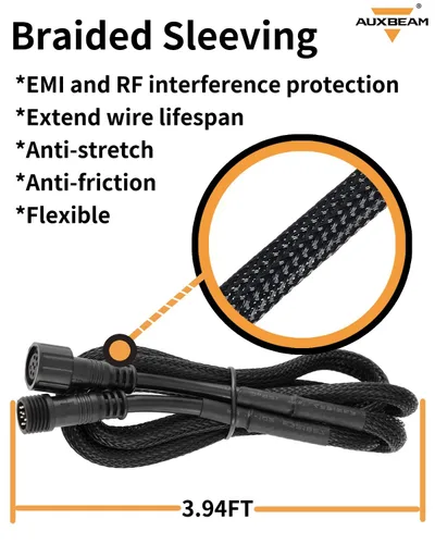 Miniatura 3 de Auxbeam Extensión de arnés de cableado de 8 pines de 3.94 pies para panel de interruptor Auxbeam de 6 vías BC60, controlador de interruptor GC60