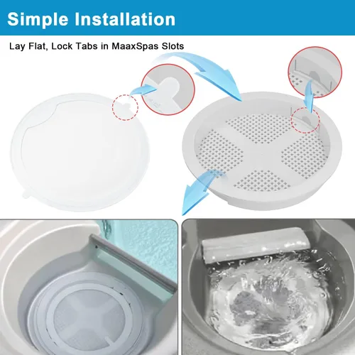 Miniatura 4 de Paquete de 6 filtros de repuesto para Spa First, compatible con MAAX, Whirlpool, Coleman-Easy Install, aceite esencial y reducción de escombros