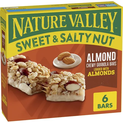 Miniatura 9 de Nature Valley Barras de granola de nueces dulces y saladas, chocolate oscuro cacahuate almendra, 6 barras, 7.2 oz