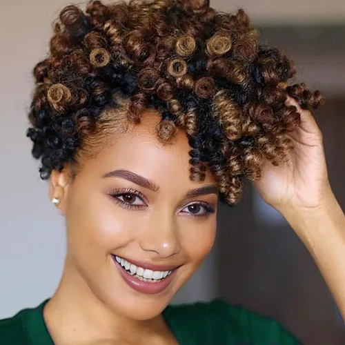 Miniatura 22 de MIMAN - 3 paquetes de trenzas de cabello rizado corto a crochet de 10 pulgadas, extensiones de trenzado sintético de 6 mm para peinado de mohawk