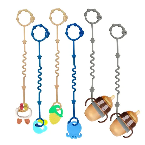 Correas de juguete para bebé, clip de silicona RTMOK para chupete, se aplica a juguete de asiento de automóvil, juguete mordedor, silla alta,