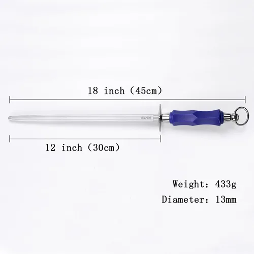 Miniatura 6 de Afilador de cuchillos profesional de 12 pulgadas, acero de alto carbono, acero de alta dureza, acero plano para afilar cuchillos