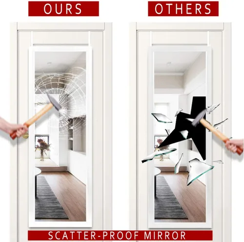 Miniatura 6 de MIRUO - Espejo de pared para colgar sobre la puerta, marco de poliestireno para baño, dormitorio, sala de estar, dormitorio y más