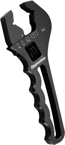 Miniatura 11 de Llave de ajuste ajustable para accesorios AN de 3AN-16AN, llave de manguera de aluminio ligera de extremo plano negro con un zócalo de 6AN-AN8