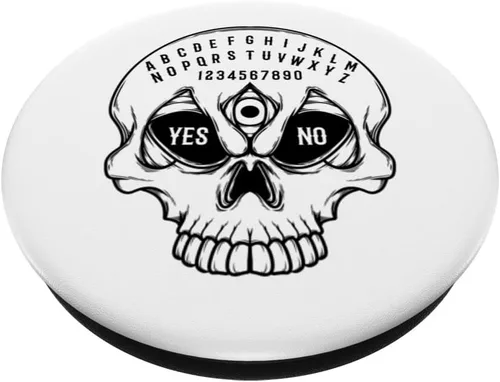 Miniatura 2 de Planchette PopSockets con cabeza de esqueleto paranormal gótico, PopGrip intercambiable