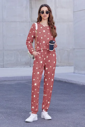 Miniatura 171 de Ekouaer Conjunto de pijama de manga larga para mujer, ropa de dormir suave con cuello redondo y bolsillos