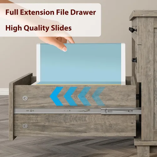 Miniatura 8 de GAOMON Escritorio ejecutivo de madera de 54.5 pulgadas con cajones, mesa de computadora de oficina con estación de carga, escritorio de oficina