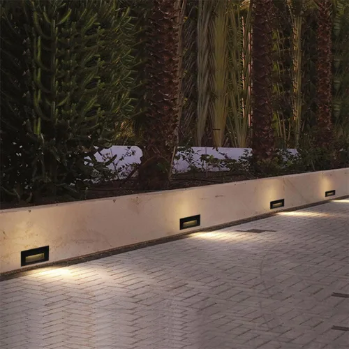 Miniatura 5 de Lámpara de pared moderna para escaleras, 6 W, con rejilla horizontal, placa frontal para interiores y exteriores, impermeable, color gris