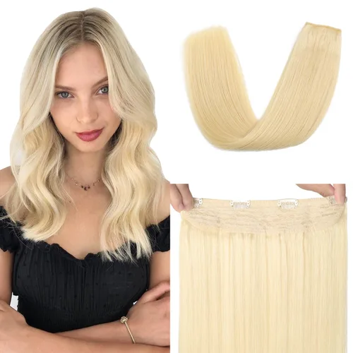 Miniatura 14 de XDhair Extensiones de cabello humano con alambre de 70 g, 14 pulgadas, balayage, color marrón dorado con rubio caramelo Remy, extensiones de cabello
