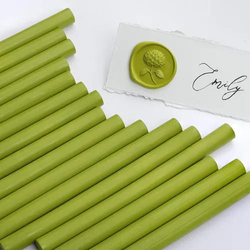 Miniatura 12 de UNIQOOO - Barras de cera verde de abeto navideño para sello de cera con pistola de pegamento - Ideal para invitaciones de boda, sobres de tarjetas