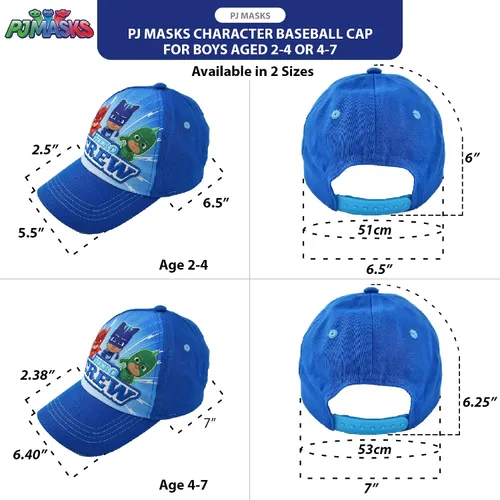 Miniatura 7 de PJ Masks Gorra de béisbol de algodón para niños con bordado (de 2 a 7 años)