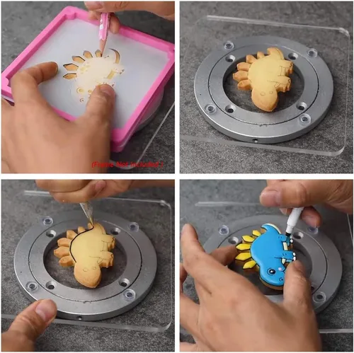 Miniatura 5 de Cortadores de galletas de dinosaurio con plantillas de galletas a juego, juego de 16-8 cortadores de galletas y 8 plantillas, incluye estegosaurio