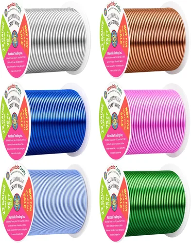 Miniatura 295 de Mandala Crafts - Alambre de aluminio anodizado de 8 calibre para hacer joyas - 9.75 m de alambre flexible negro colorido - Flexible para bonsái