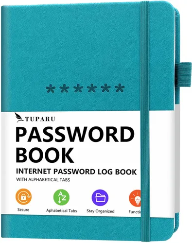 Miniatura 8 de Libro de contraseñas con pestañas alfabéticas - Organizador de direcciones de Internet y contraseñas de tapa dura - Cuaderno de contraseñas para Rosa