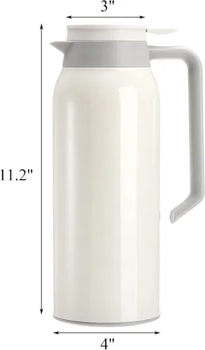 Miniatura 2 de Hacaroa Jarra térmica de acero inoxidable de 50 onzas (1.5 litros), jarra de café al vacío de doble pared, dispensador de retención de calor, jarra
