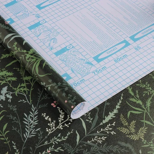 Miniatura 9 de Erfoni Papel Tapiz Despegar y Pegar de Hoja Oscura de 16.9''x118'' Boho Removible Papel Tapiz Floral de Hoja Autoadhesivo Adhesivo para Pared Papel