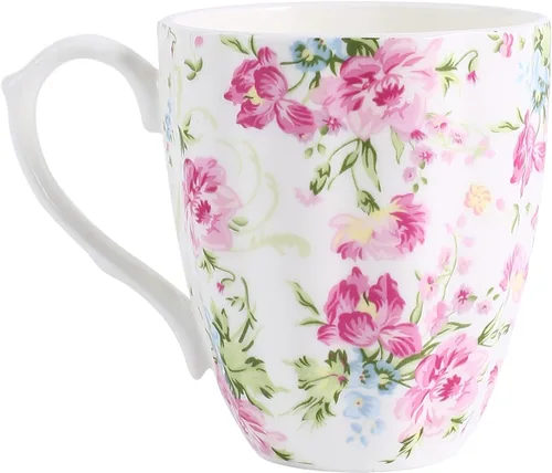 Miniatura 2 de Tazas de Café Lindas de 14oz para Mujeres Tazas Lindas Porcelana de Hueso Taza de Café Floral Tazas de Té para Mamá Mujeres Regalos de Cumpleaños