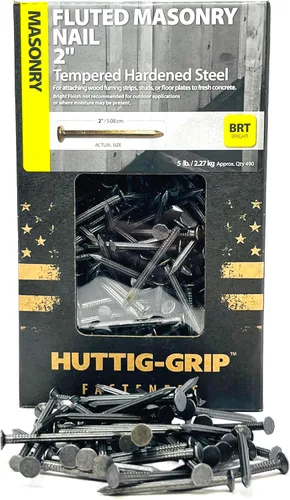 Miniatura 8 de Huttig-Grip - Clavo de mampostería de corte de 2 pulgadas 6d para montaje de tiras de pelaje, paquete de 420 clavos de 5 libras
