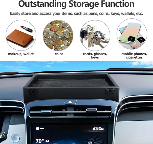 Miniatura 4 de LUWU Organizador de consola central para tablero de instrumentos Hyundai Santa Cruz 2022-2024, caja de almacenamiento para reposabrazos de Santa