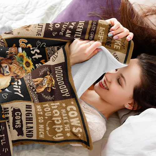 Miniatura 3 de Manta de Vaca Highland, Regalos de Vaca Highland para Mujeres, Regalos de Vaca para Mujeres para Cumpleaños/Navidad Manta Suave de Tiro 40"x50
