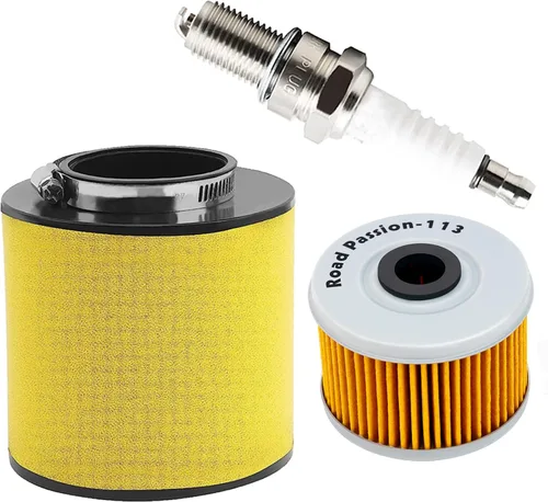 Road Passion 17254-HM8-000 Element Filtro de aire con filtro de aceite Kit de afinación de bujías compatible con Honda Recon 250 TRX250 TRX250TE