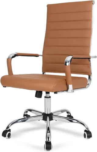 Miniatura 14 de Okeysen Sillas de sala de conferencias negras, silla ergonómica moderna de escritorio de piel sintética acanalada para oficina, silla giratoria