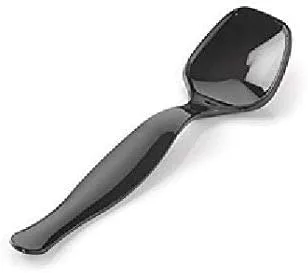 Fineline Settings 3302-BK-X, Plter Pleasers - Cuchara de plástico negro para servir, cucharada desechable para servir alimentos fríos y calientes (1)