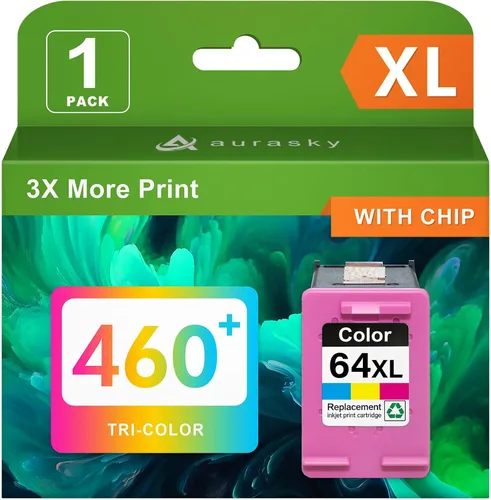 Miniatura 10 de 64XL - Cartuchos de tinta negros de alto rendimiento para 64XL, repuesto compatible con HP Envy Photo 7800 7855 7858 7155 7120 7158 7100 7164 6200