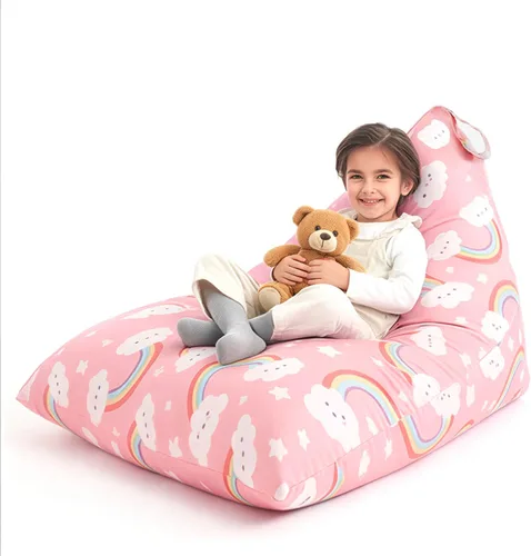 Miniatura 12 de Funda para puf de almacenamiento de animales de peluche para niños, adolescentes (sin relleno) 250 L, lavable, funda grande para puf para organizar