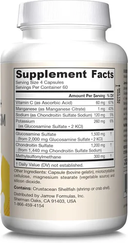 Miniatura 8 de Sumplemento Jarrow Formulas glucosamina, condroitina y MSM, GCM240, 1, 1