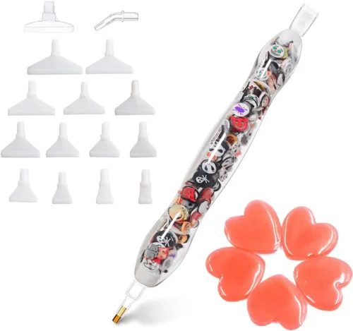 Miniatura 16 de Kit de herramientas y accesorios de pintura de arte de diamante con bolígrafo de cuentas perforadas para adultos, puntas de lápiz estilo perforador