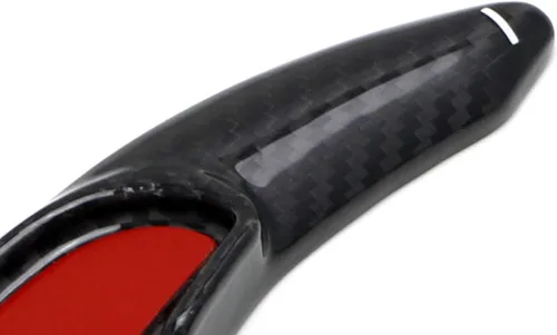 Miniatura 9 de iJDMTOY Extensiones grandes de paleta de fibra de carbono genuina negra de alto brillo compatibles con Toyota 2020 en adelante A90 Supra GR Negro