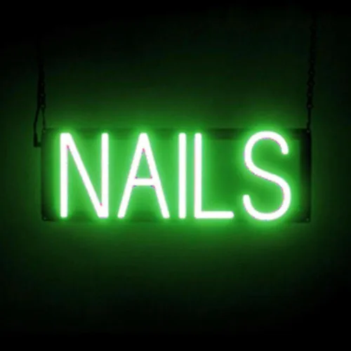 Miniatura 15 de SpellBrite MANI-PEDIS - Letrero para salones de manicura Letreros relacionados con salones de uñas con aspecto de neón, luz LED roja 33.4 x 6.3