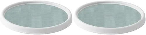 Miniatura 10 de Copco 5234754 Plato Giratorio Lazy Susan Antideslizante para Despensa, 12 Pulgadas, Blanco/Aguamarina