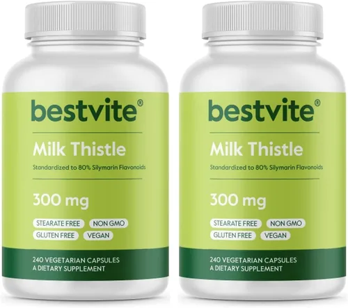 Miniatura 8 de BESTVITE Cardo mariano de 300 mg (240 cápsulas vegetarianas) - estandarizado al 80% de flavonoides de silimarina - Sin estearatos - Vegano - Sin OMG
