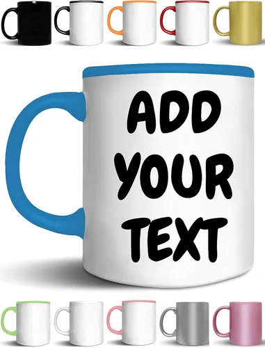 Miniatura 9 de Tazas de café personalizadas, añade tu nombre, texto o letras, tazas de cerámica personalizadas con varios colores y fuentes, taza con monograma